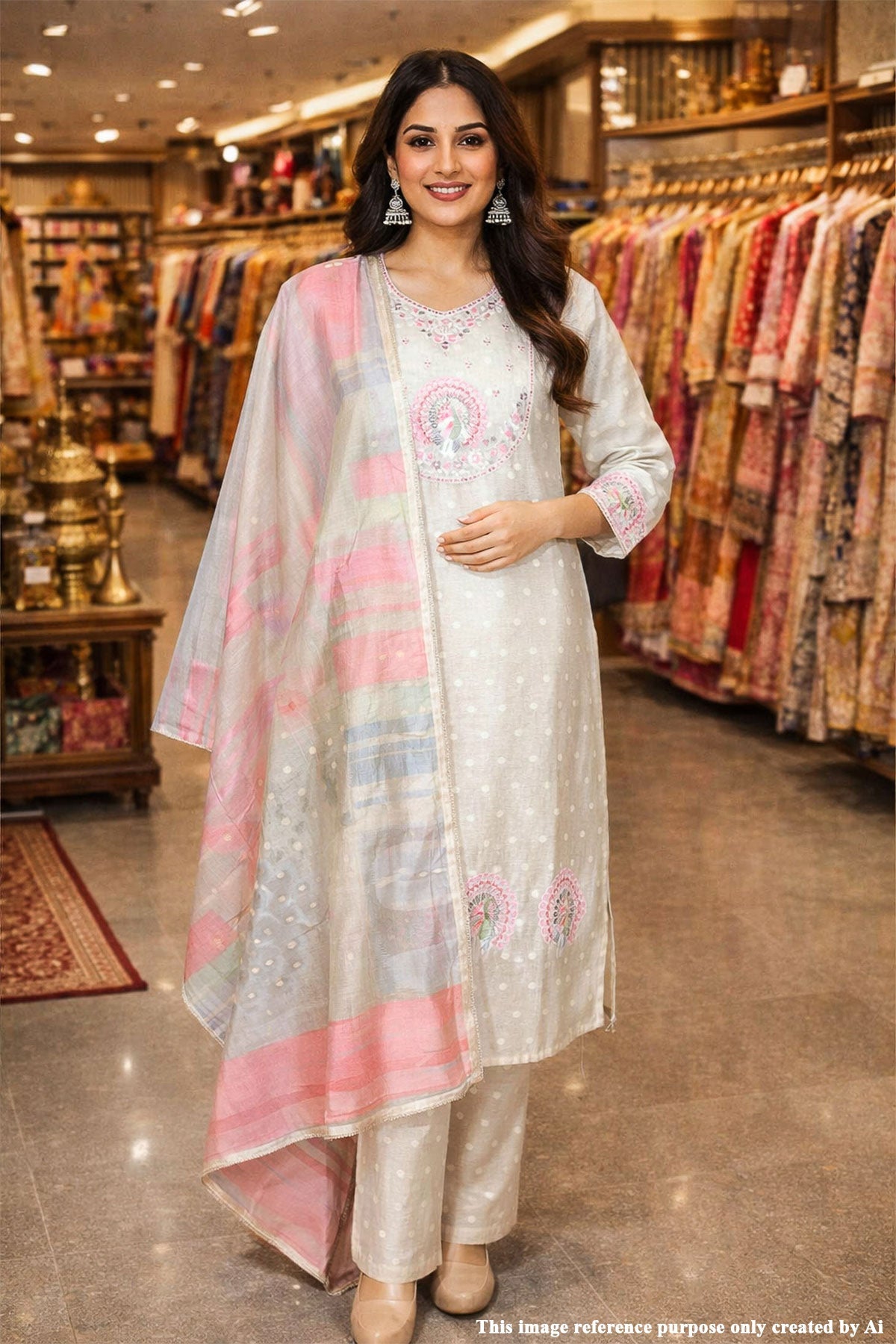 Tussar Cotton Ready Made Suit with Classic Ethnic Appeal