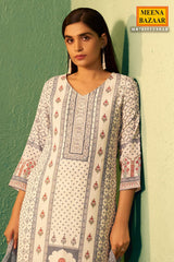Tussar Cotton Ready Made Suit with Neck Embroidery | Elegant Ethnic Wear