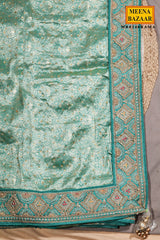 Rama Silk Embroidered Border Saree