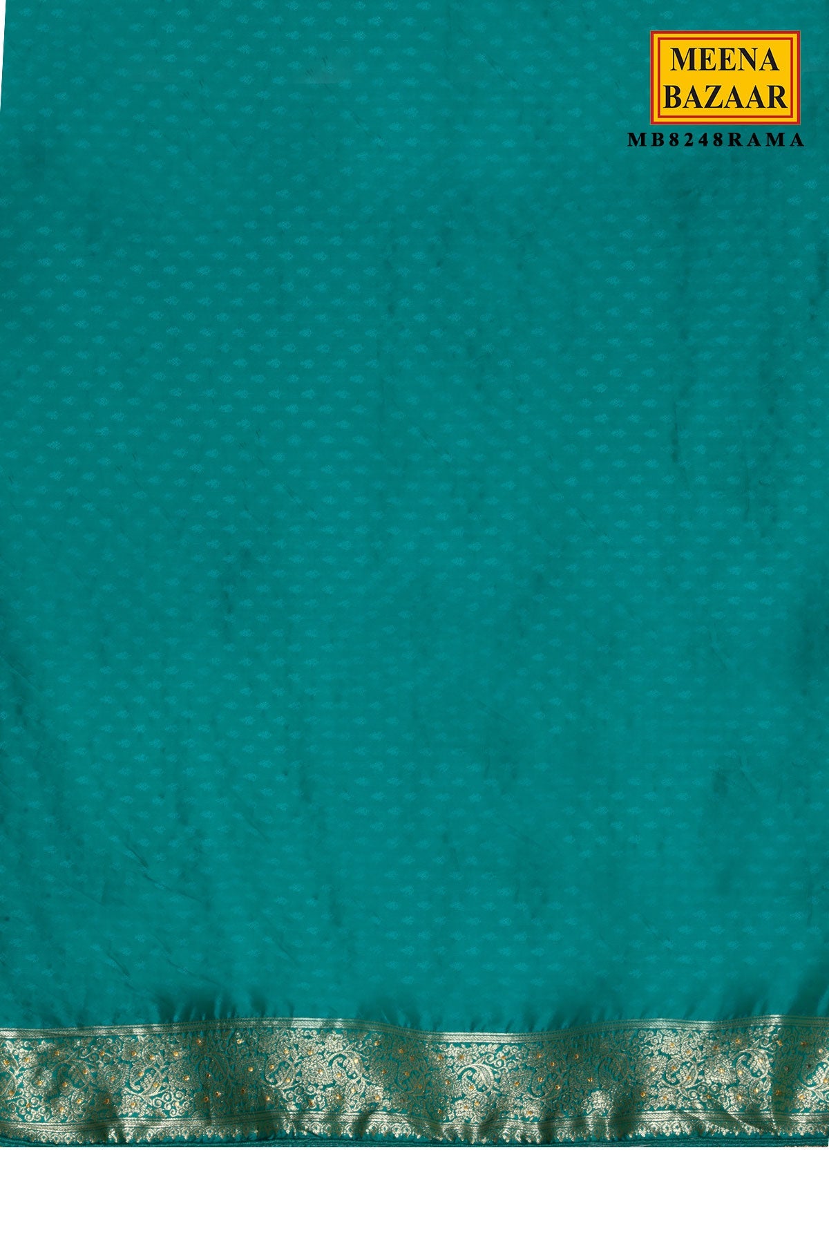 Rama Silk Embroidered Border Saree