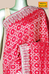 Royal Rani Khaddi Saree with Elegant Embroidered Detailing