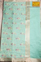 Sea Green Organza Resham Jaal Saree