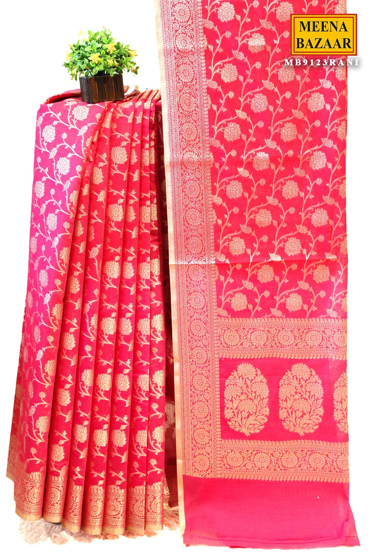 Rani Organza Weaving Saree