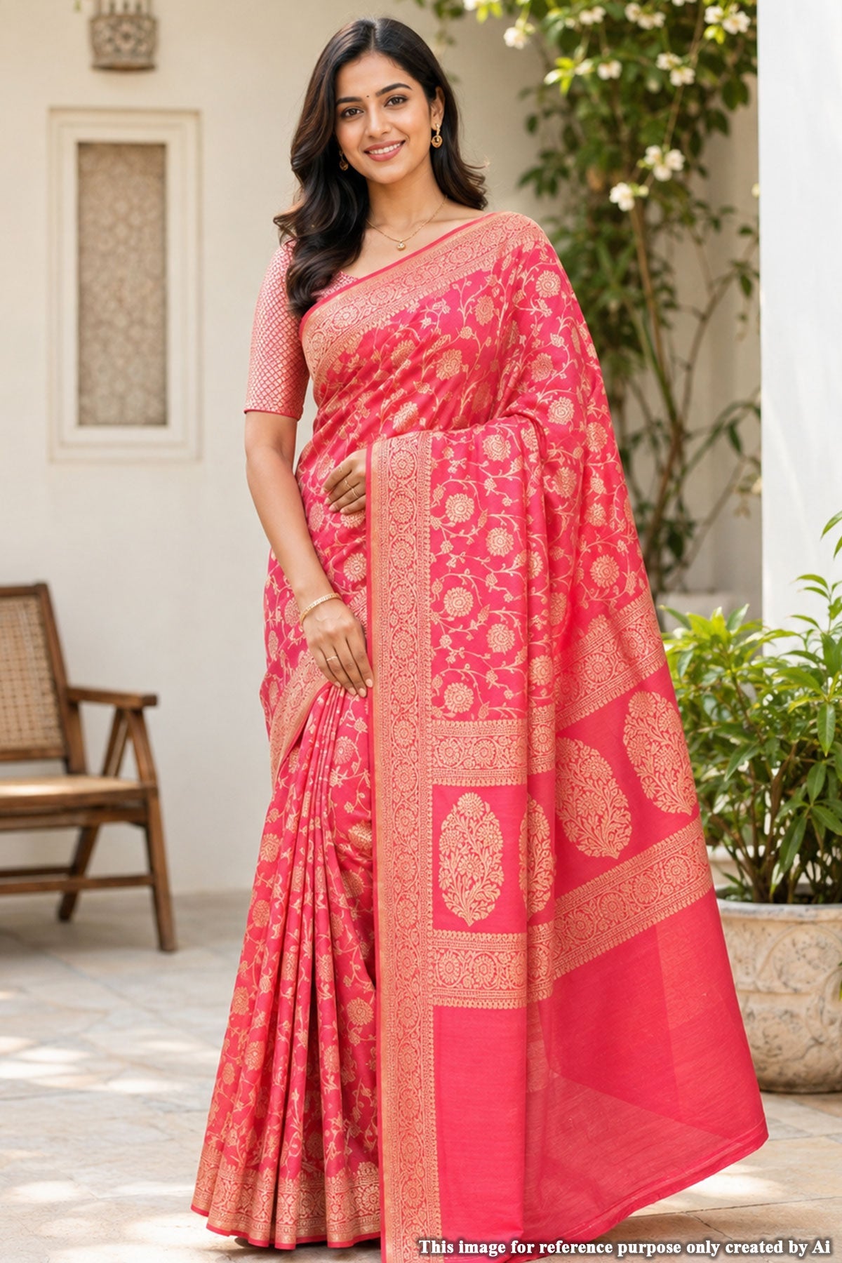 Rani Organza Weaving Saree