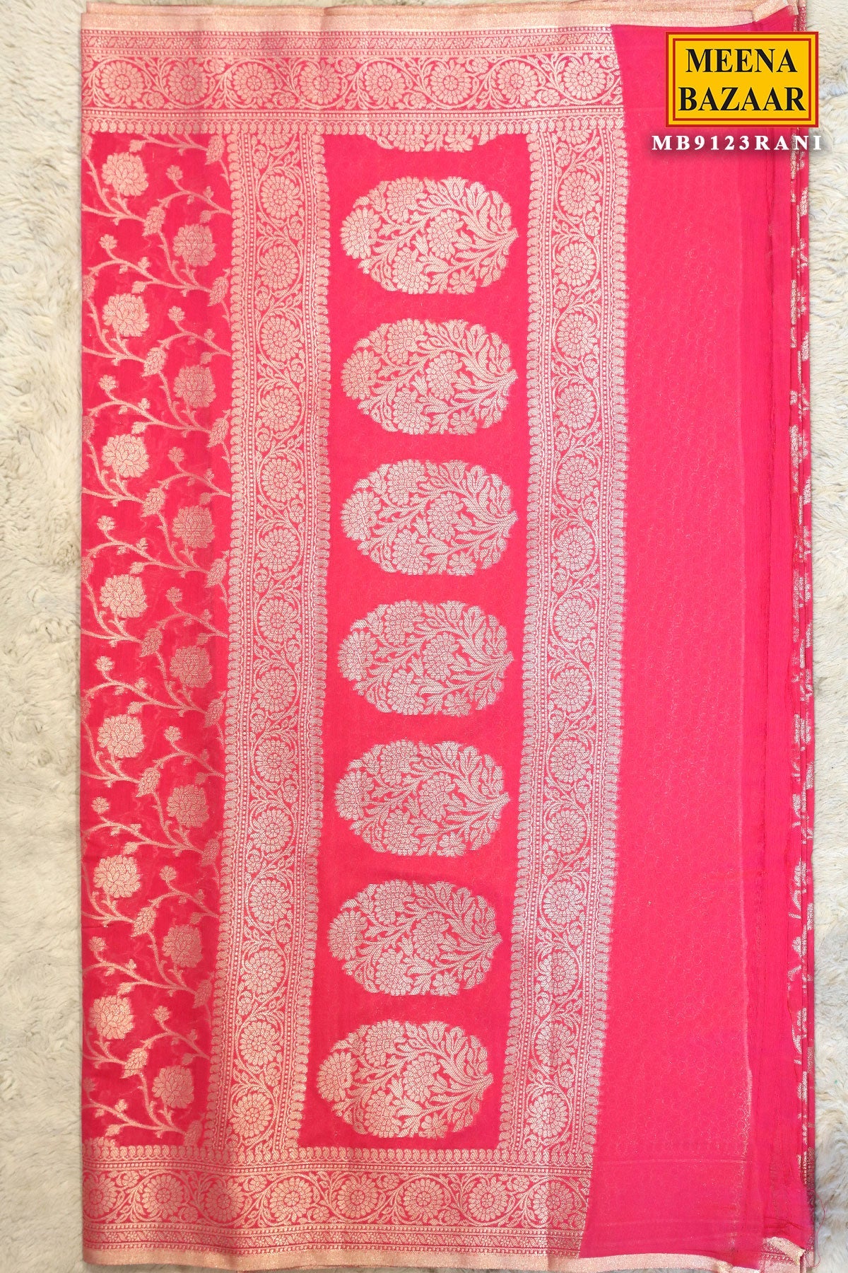 Rani Organza Weaving Saree