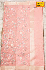 Peach Organza Resham Jaal Saree
