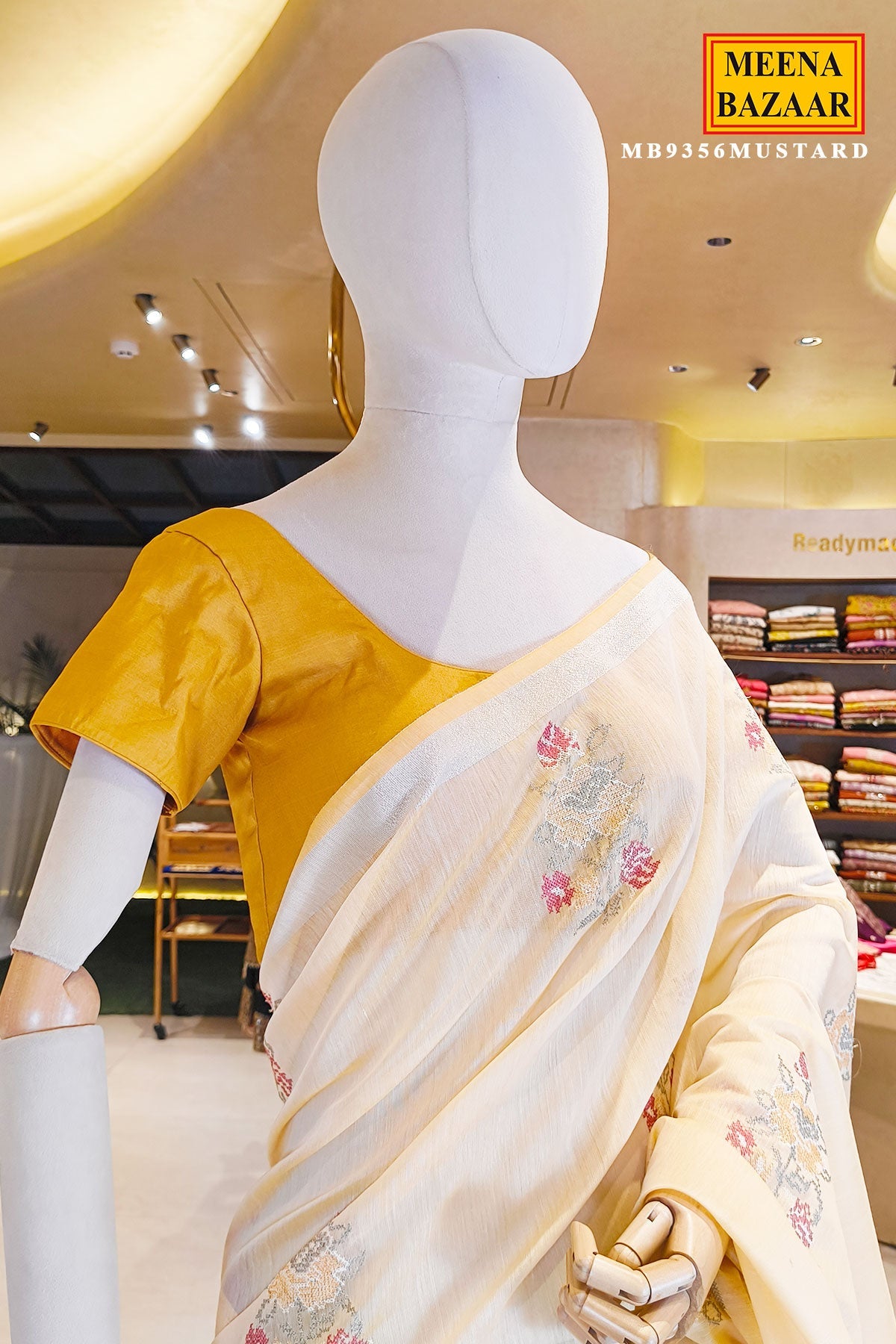 Mustard Cotton Embroidered Saree for Women - Elegant Ethnic & Festive Wear