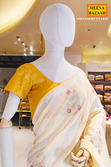 Mustard Cotton Embroidered Saree for Women - Elegant Ethnic & Festive Wear