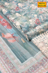 Sea Green Floral Embroidered Suit Set