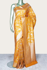 Mustard Silk Saree with Traditional Woven Design