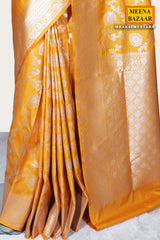 Mustard Silk Saree with Traditional Woven Design