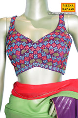 Multicolored Georgette Panelled Saree