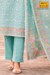 Ethereal Firozi Embroidered Kurta Set