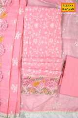 Pink Embroidered Suit Set with Dupatta