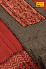 Grey Cotton Suit Set with Dupatta
