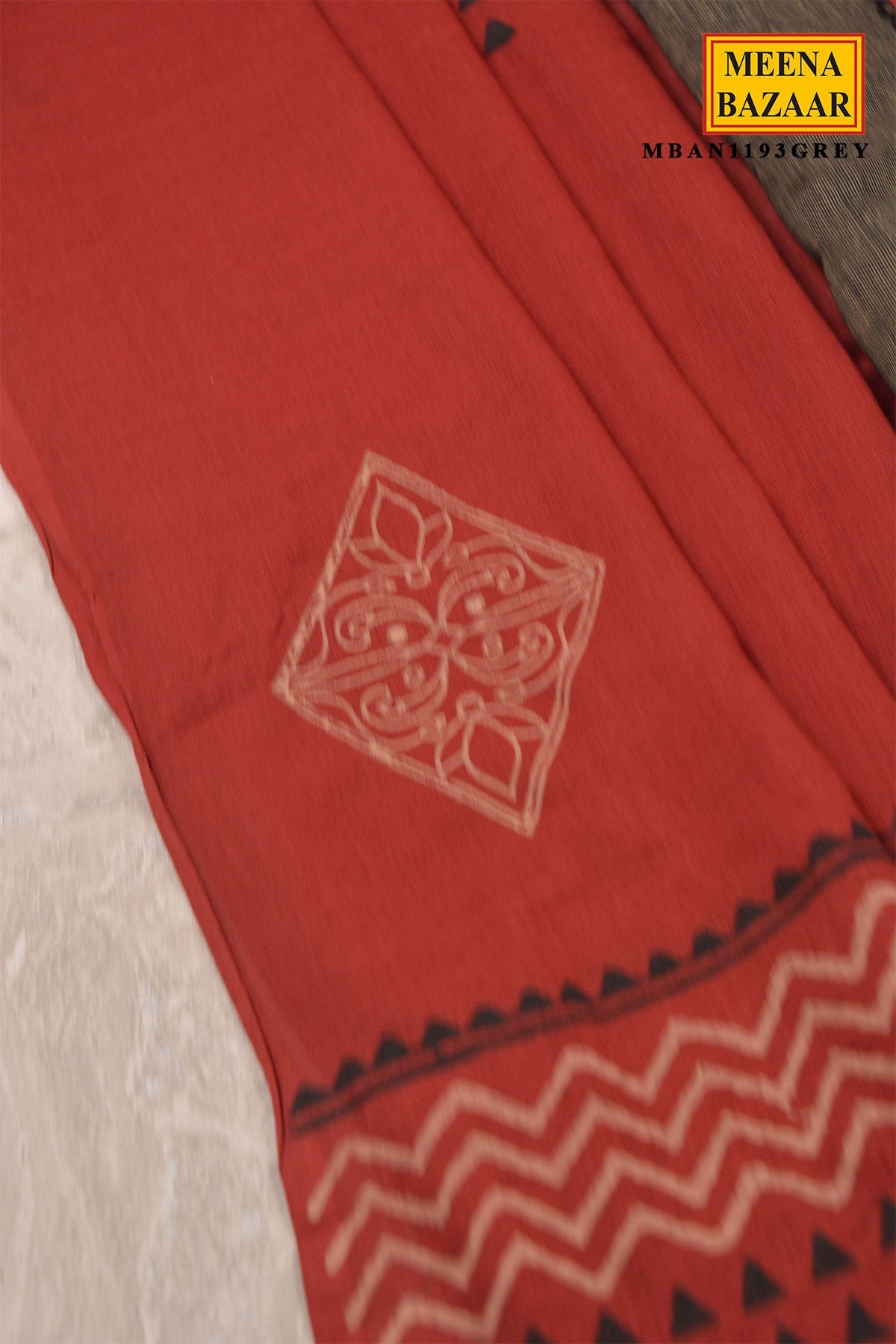 Grey Cotton Suit Set with Dupatta