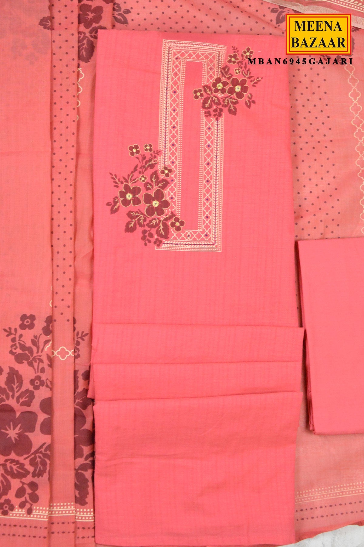 Gajari Printed Suit Set with Dupatta