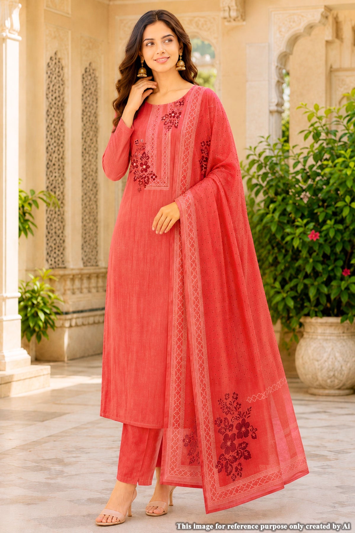 Gajari Printed Suit Set with Dupatta