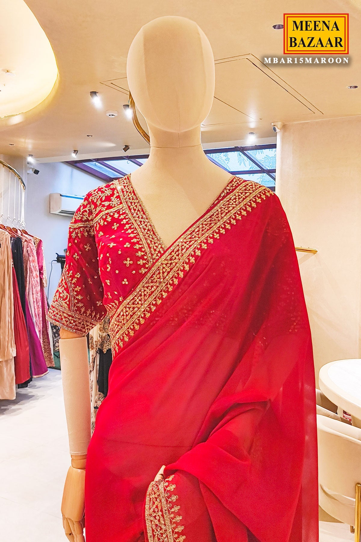 Maroon Festive Luxe Embroidered Saree