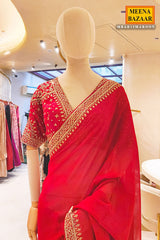 Maroon Festive Luxe Embroidered Saree