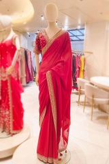 Maroon Festive Luxe Embroidered Saree