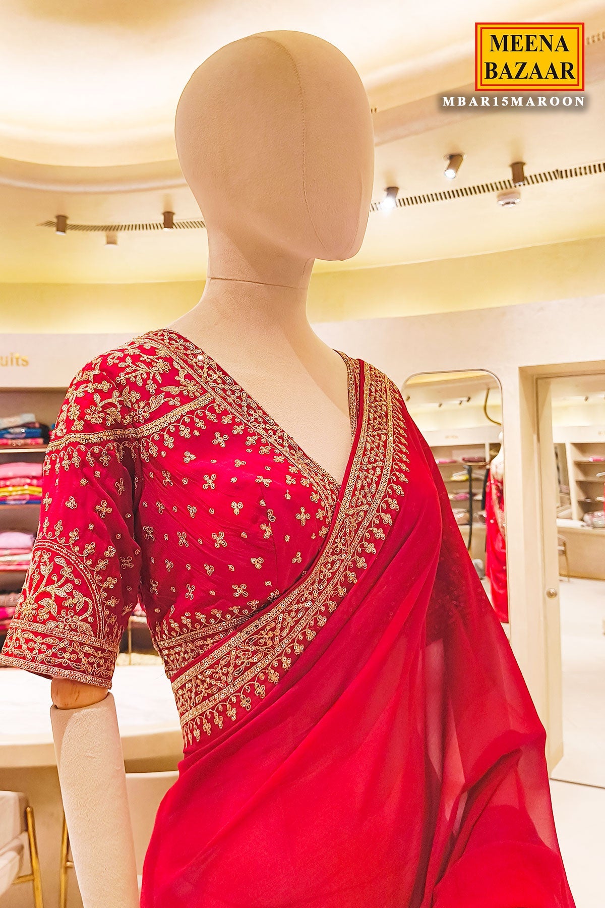Maroon Festive Luxe Embroidered Saree
