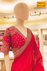 Maroon Festive Luxe Embroidered Saree
