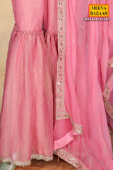 Gajari Embroidered Georgette Gharara Suit Set