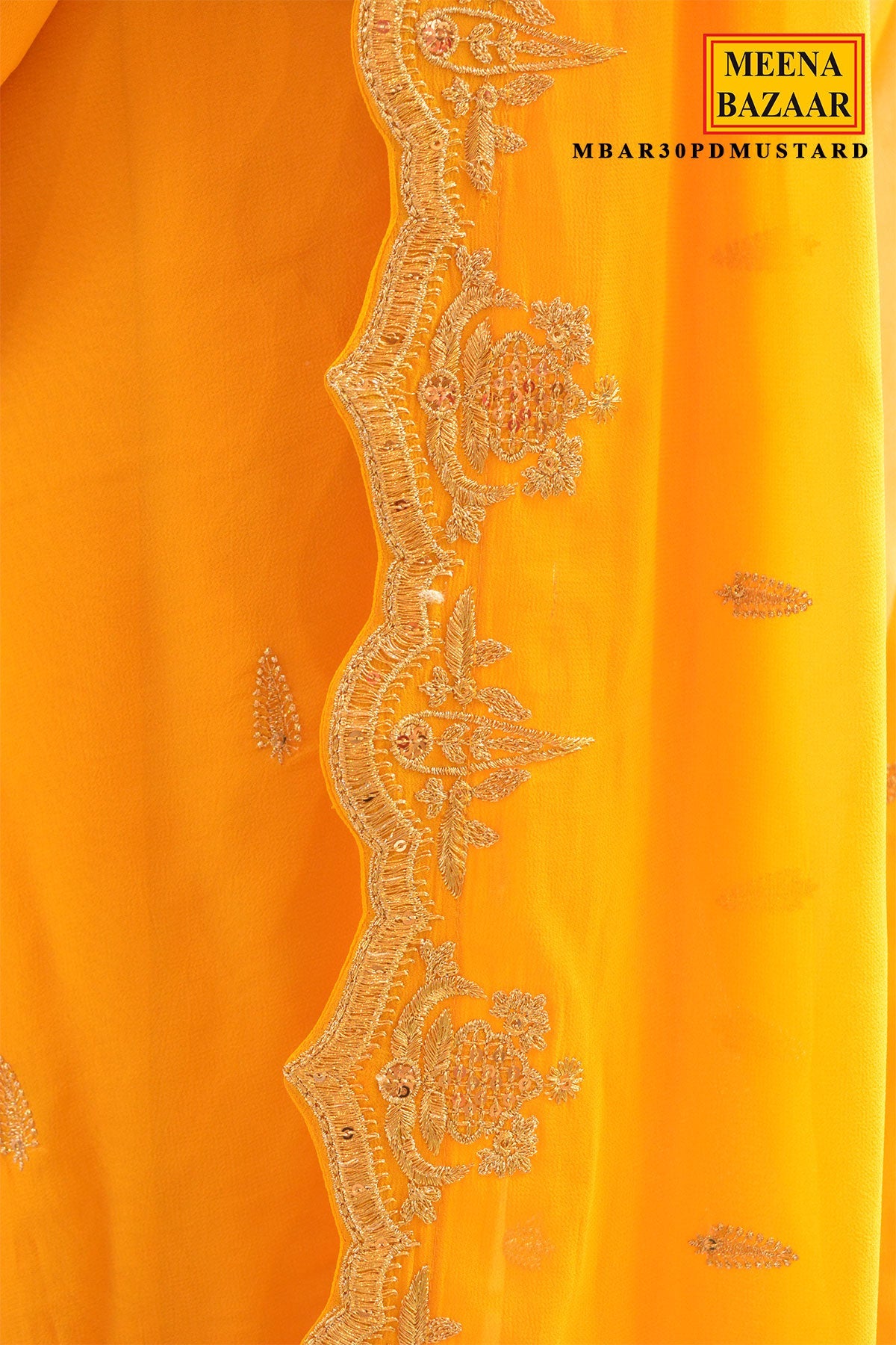 Mustard Embellished Saree