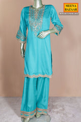 Rama Silk Ready made Suit with Elegant Embroidery