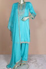 Rama Silk Ready made Suit with Elegant Embroidery
