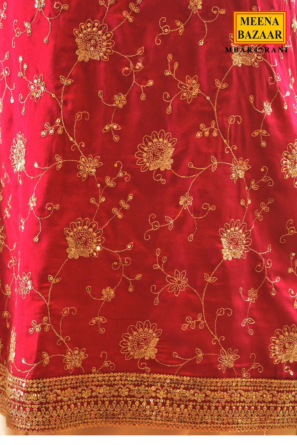 Rani Ombre Saree with Golden Border