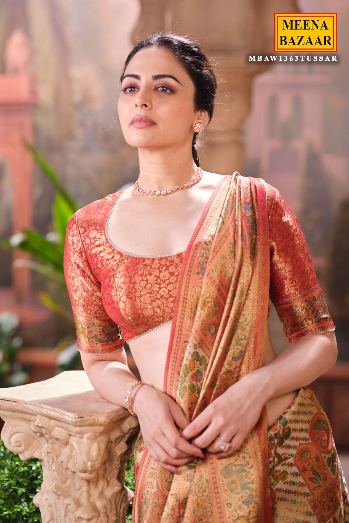 Rust Silk Weaving Saree Elegant Traditional & Festive Wear