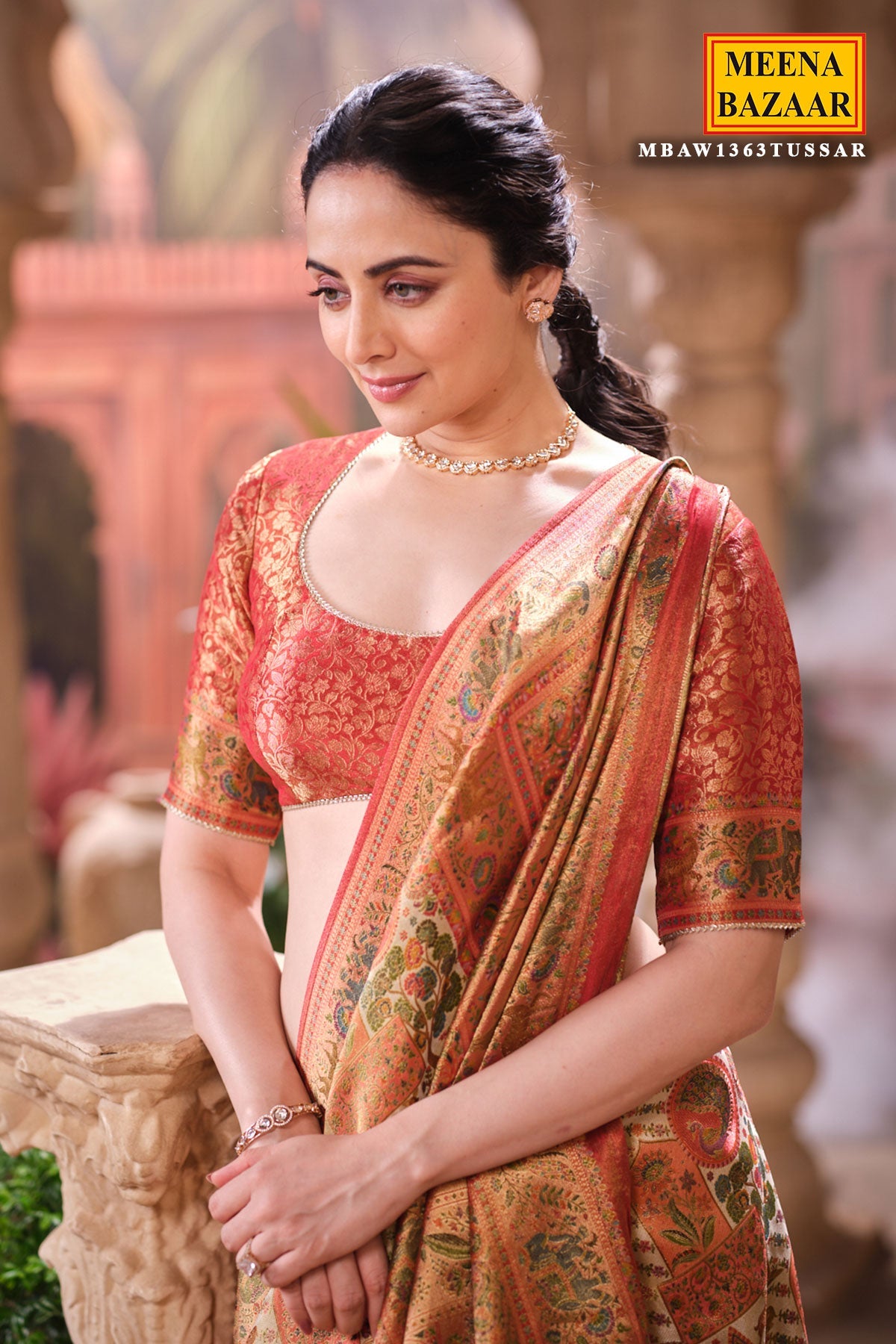 Rust Silk Weaving Saree Elegant Traditional & Festive Wear
