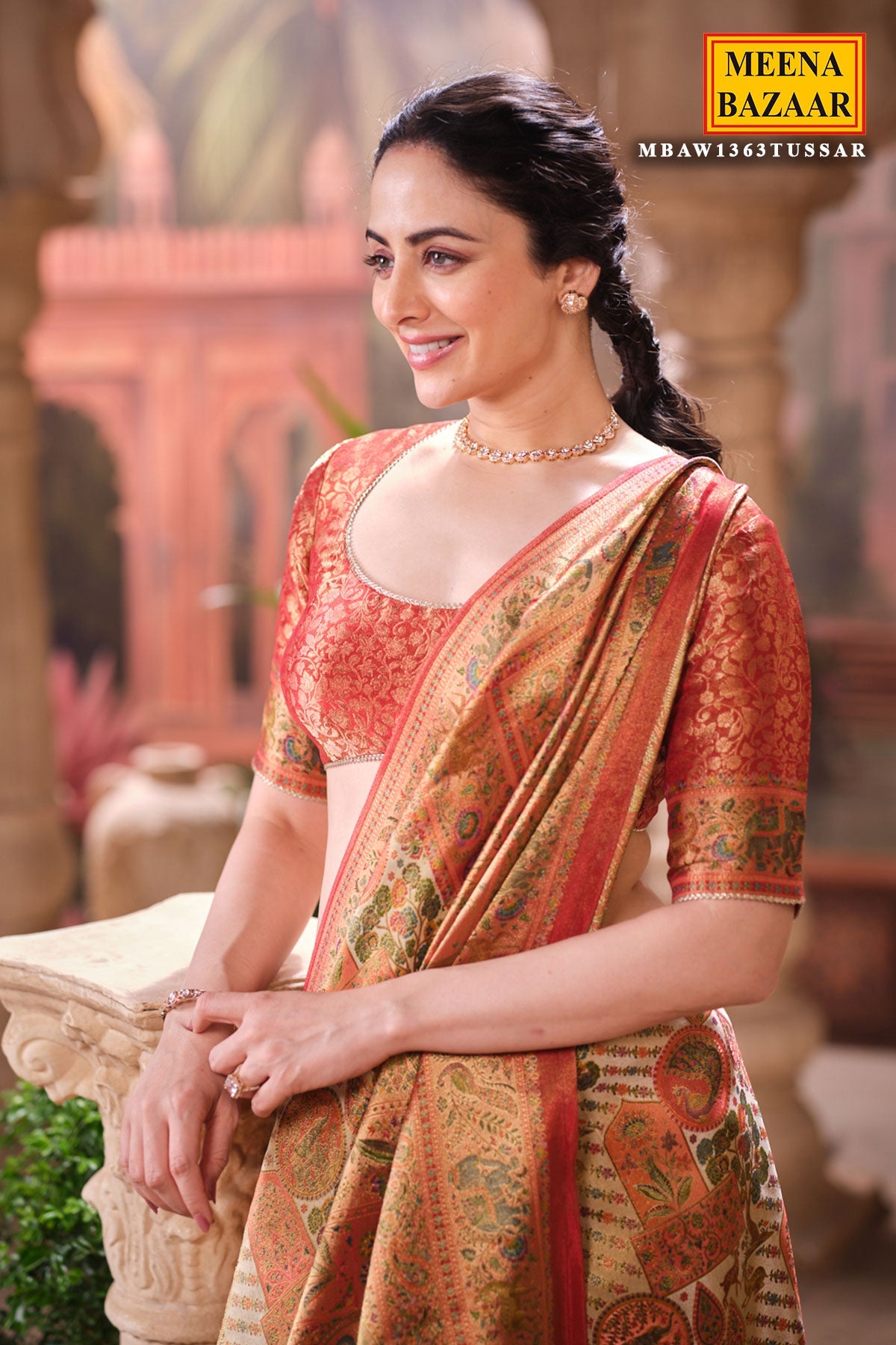 Rust Silk Weaving Saree Elegant Traditional & Festive Wear