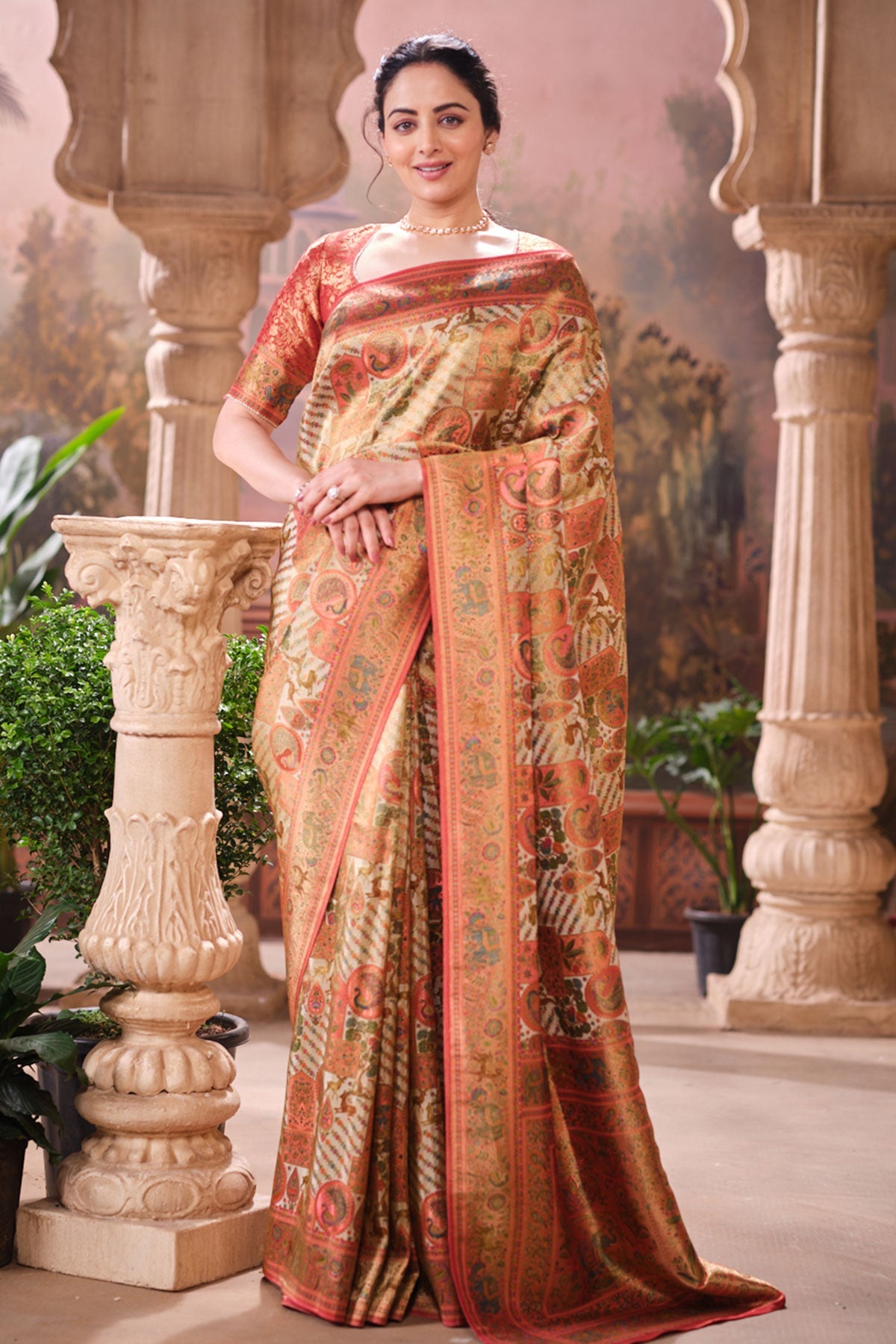 Rust Silk Weaving Saree Elegant Traditional & Festive Wear