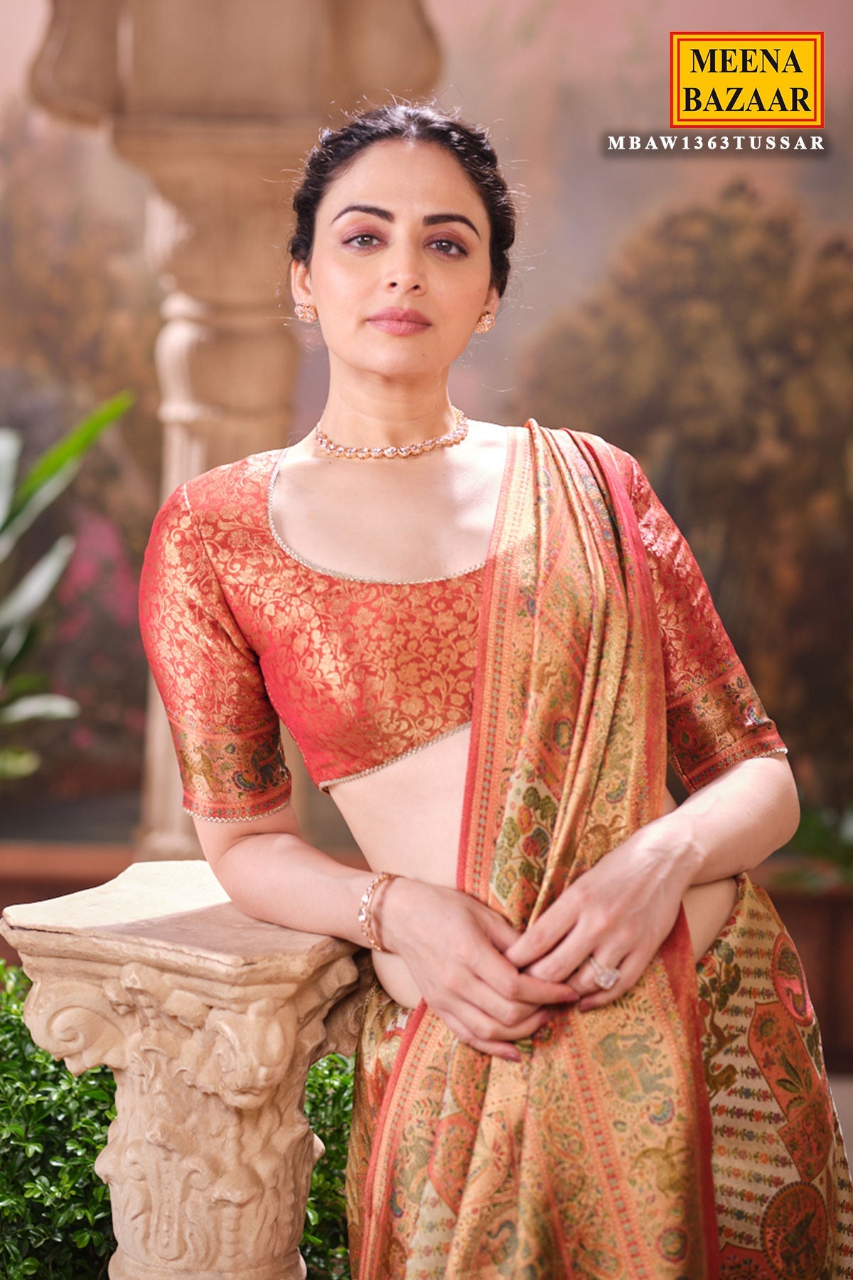 Rust Silk Weaving Saree Elegant Traditional & Festive Wear