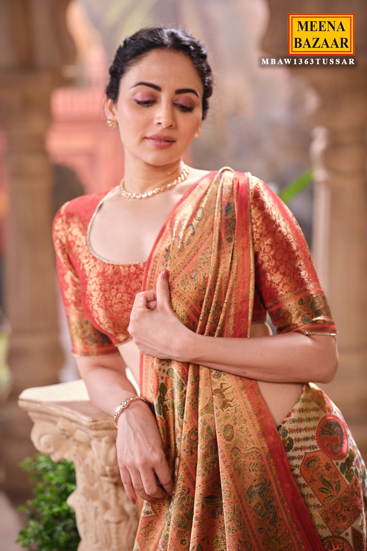 Rust Silk Weaving Saree Elegant Traditional & Festive Wear