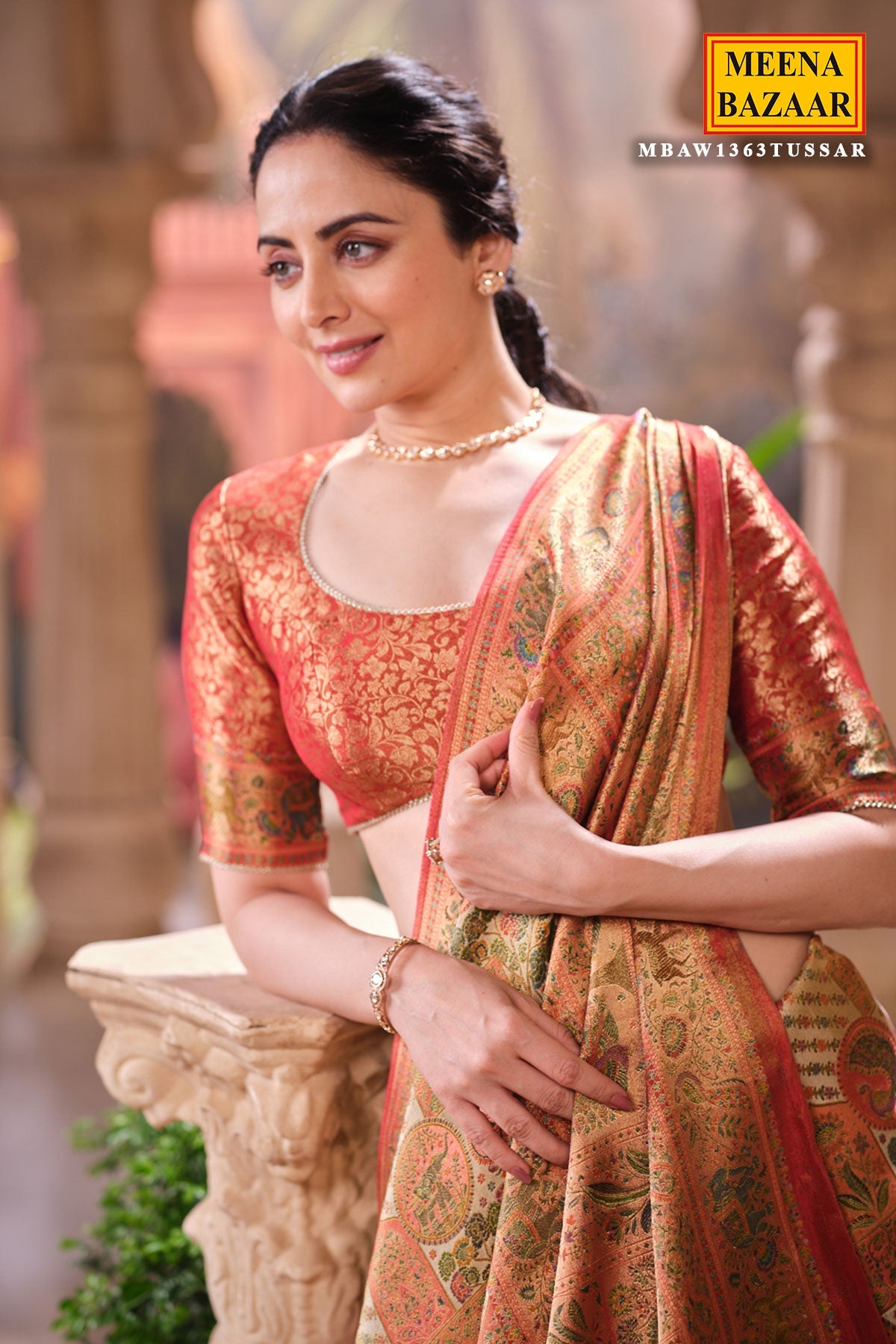 Rust Silk Weaving Saree Elegant Traditional & Festive Wear