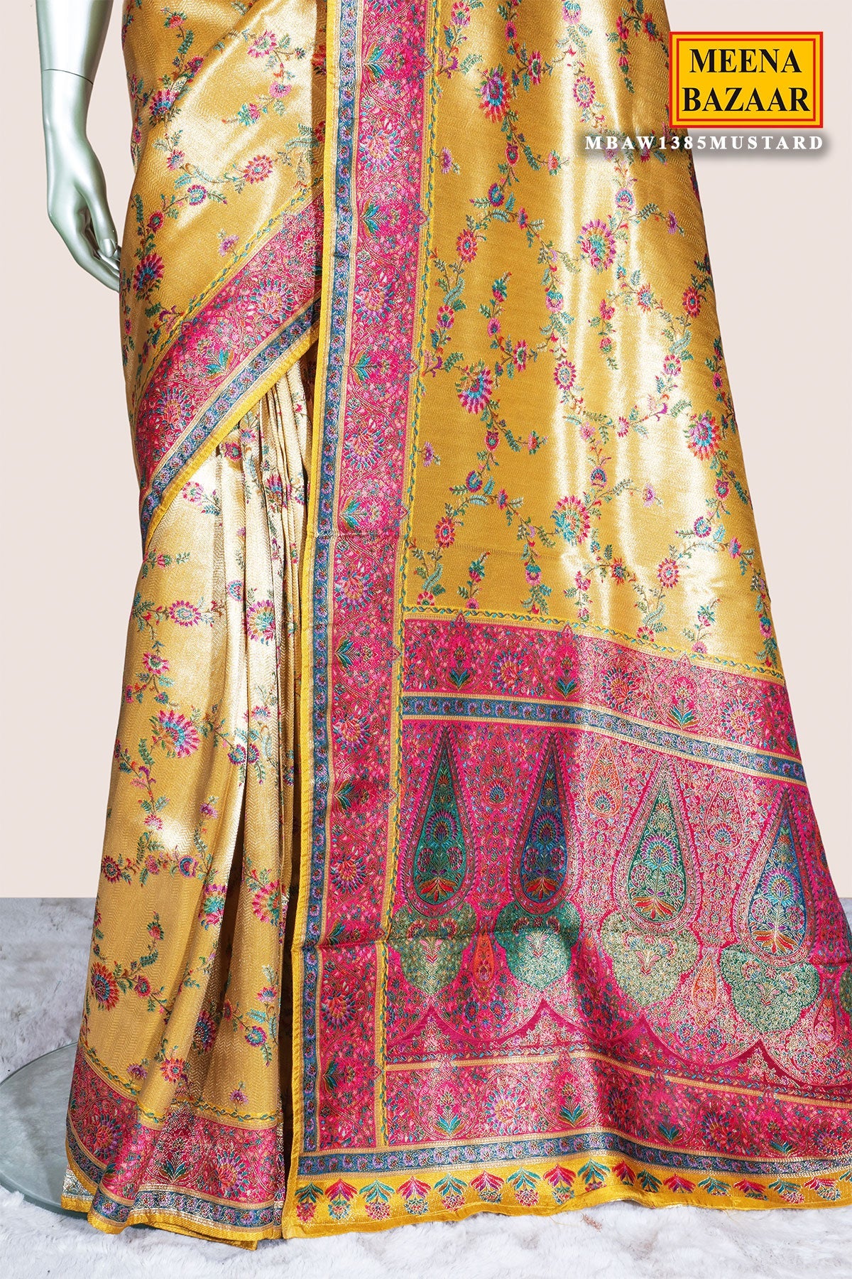 Mustard Silk Weaving Saree Elegant Traditional Silk Saree