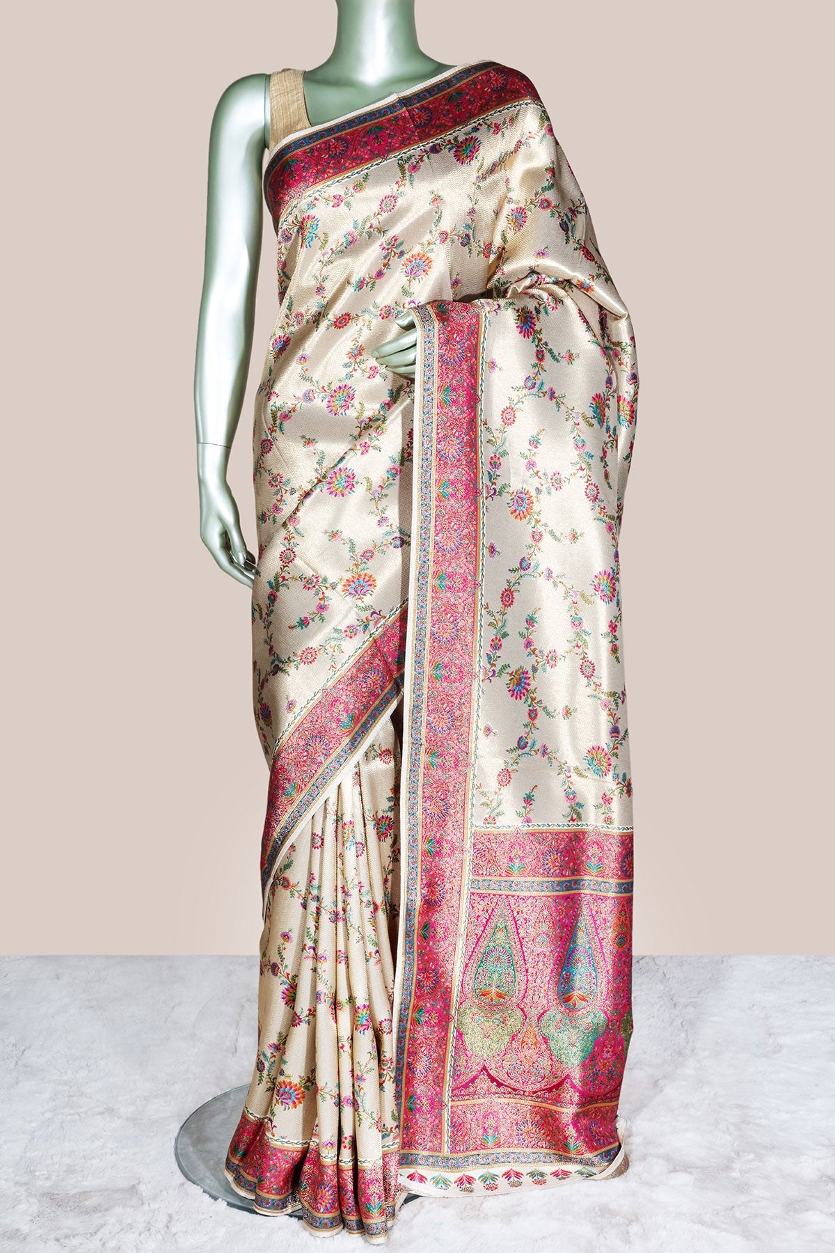Tussar Silk Saree with Traditional Woven Design