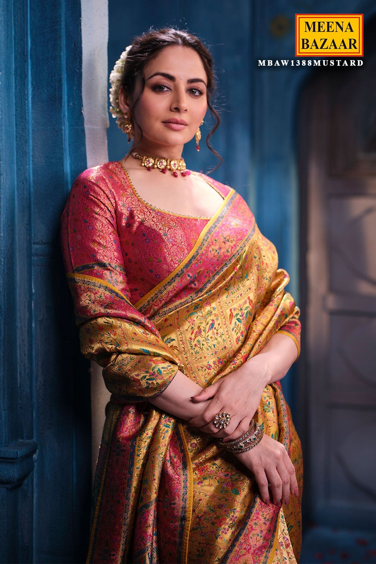 Mustard Silk Weaving Saree Traditional Festive & Wedding Wear