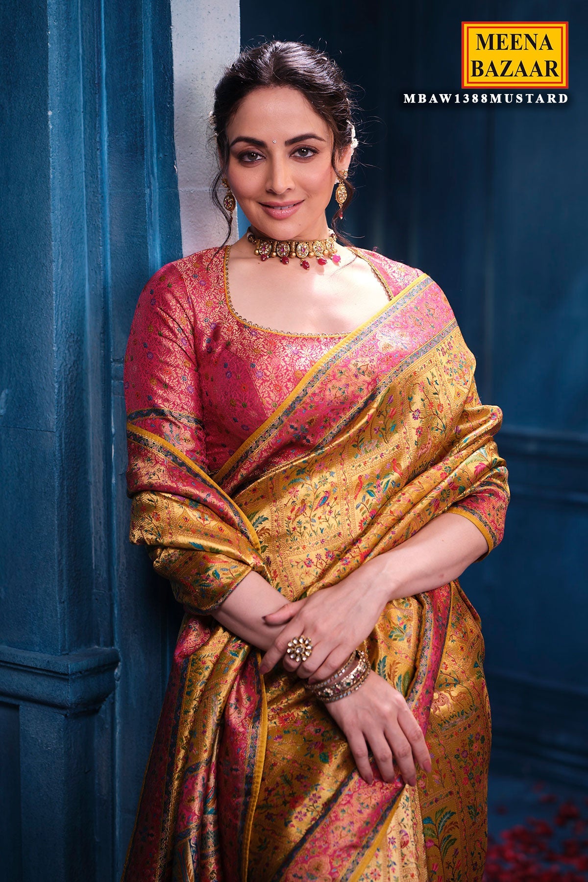 Mustard Silk Weaving Saree Traditional Festive & Wedding Wear