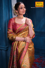 Mustard Silk Weaving Saree Traditional Festive & Wedding Wear