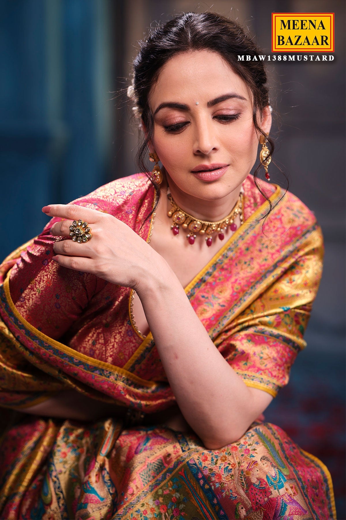Mustard Silk Weaving Saree Traditional Festive & Wedding Wear