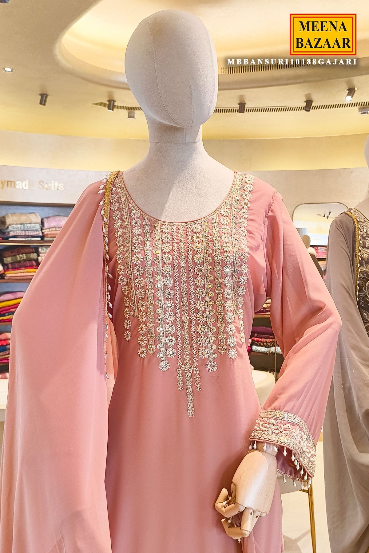 Gajari Embroidered Georgette Ready Made Suit – Elegant Ethnic Wear