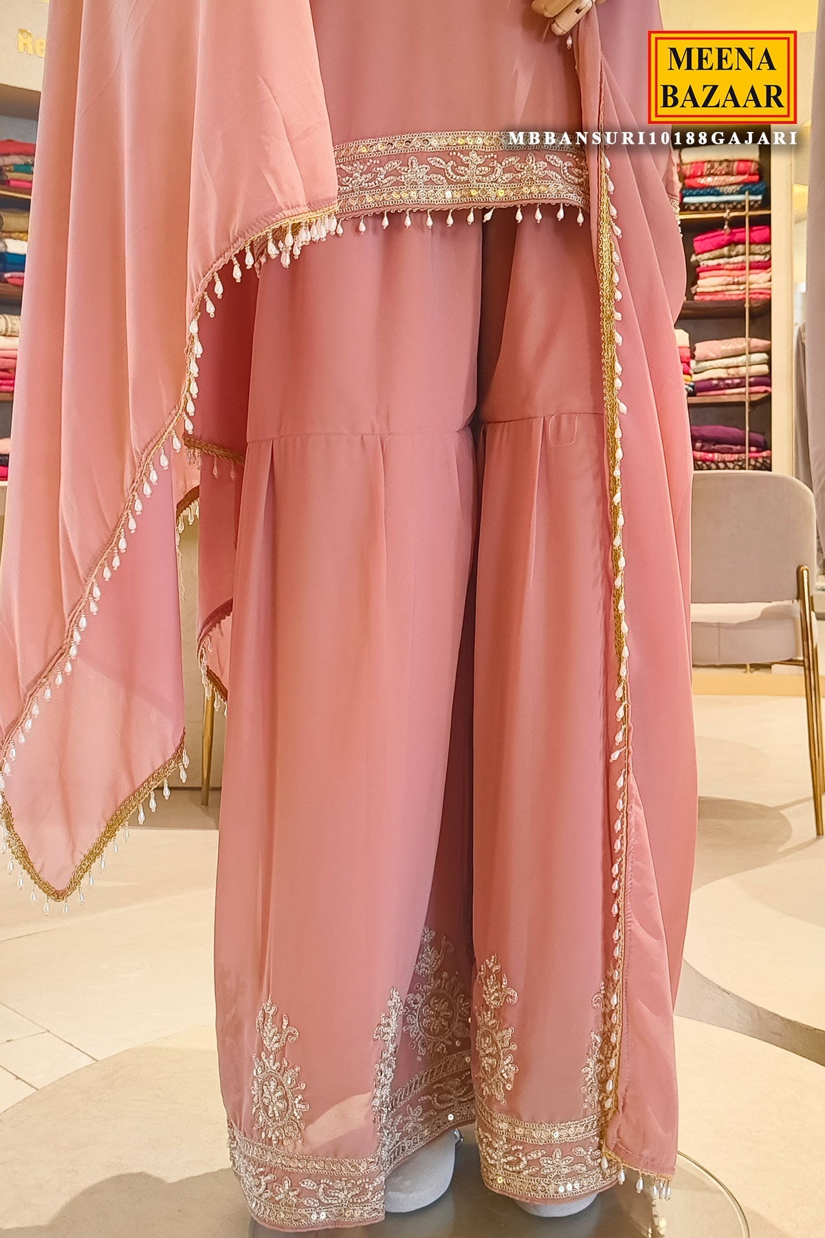 Gajari Embroidered Georgette Ready Made Suit – Elegant Ethnic Wear