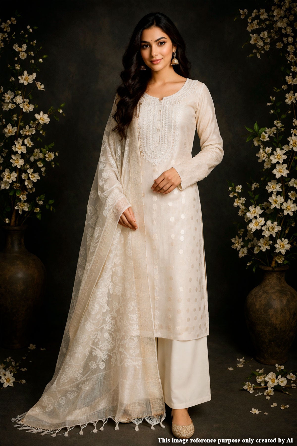 Tussar Cotton Unstitched Suit with Elegant Embroidery Work
