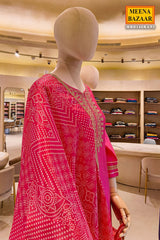 Rani Silk Neck Embroidered ReadyMade Sharara Suit Set