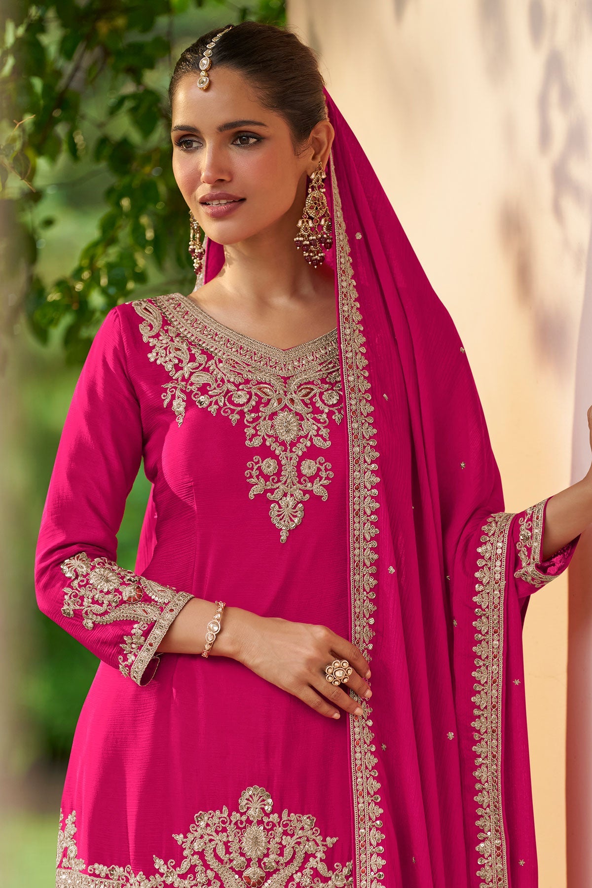 Rani Embroidered Chinon Sharara Suit